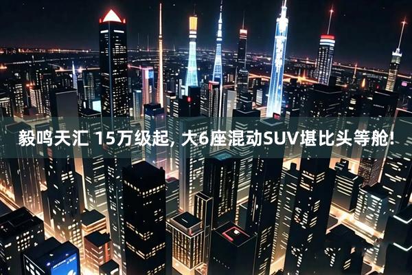 毅鸣天汇 15万级起, 大6座混动SUV堪比头等舱!